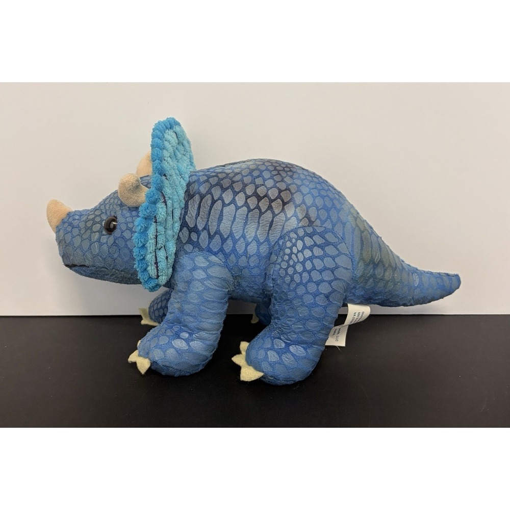 Dinosaur Plush Midwood Brands Triceratops Metallic Scale Green Blue Multi - Picture 4 of 9